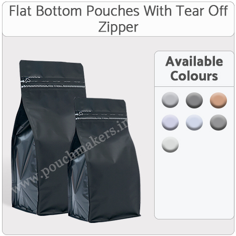Flat Bottom Pouch With Tear Off Zipper