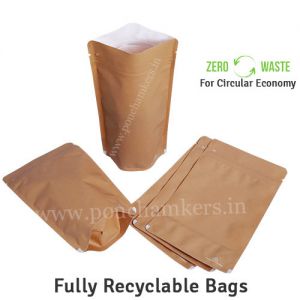 Kraft Paper LOOK Recyclable Stand Up Pouches 