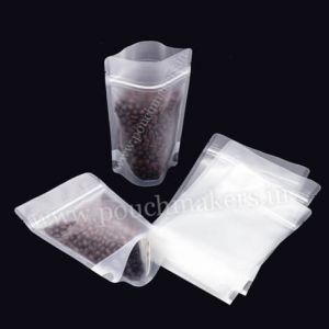frosted effect clear pouches 