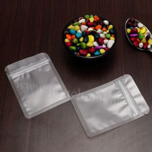 Frosted Three Side Seal Pouches With Zipper & Euro Slot