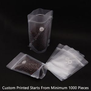 Frosted Stand Up Pouches With Zipper & Valve