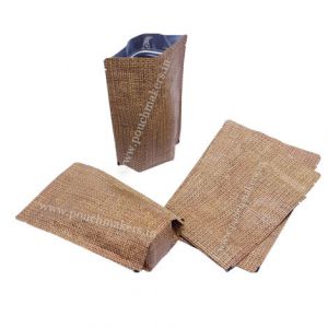 Jute Look High Barrier Pouches with Valve