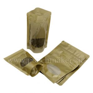 matt gold pouches with oval shape