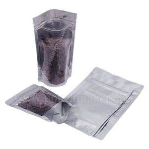 Clear / Matt Silver Stand Up Pouches with Zip