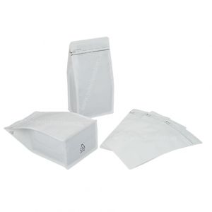 Recyclable Flat Bottom Pouch With Tear Off Zipper And Valve