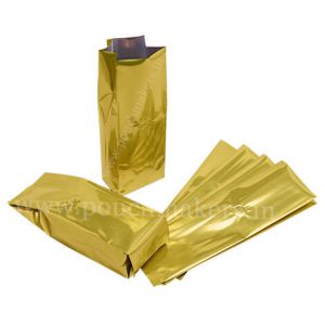 Shiny Gold Side Gusset Bags No Zipper With Valve