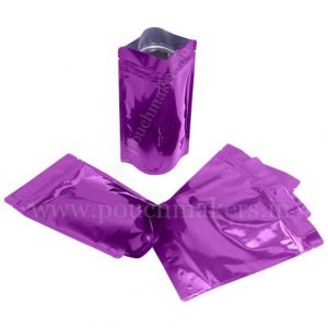 shiny purple pouches