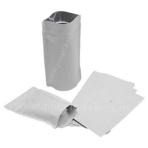 White Kraft Paper Stand Up Pouches With Valve
