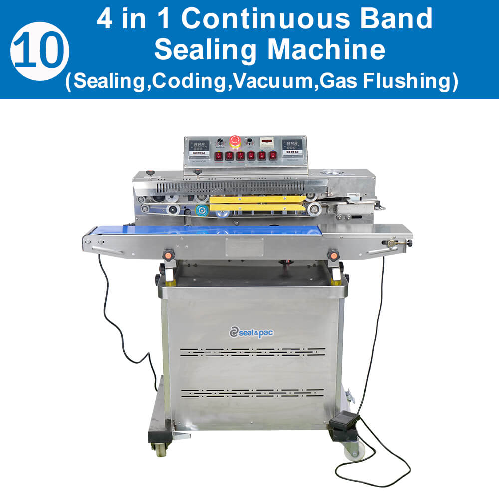 4 IN 1 CONTINUOUS BAND SEALING MACHINE (SEALING,CODING,VACUUM,GAS FLUSHING)